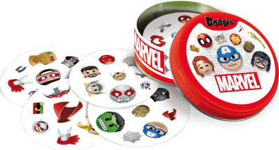 Lojë tavoline Dobble Marvel Emoji Rebel, për në shpi me shoqni, me letra, shumëngjyrëshe
