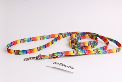 Leash për qen DogStuffs Adjustable Pixels, 15mm, 220cm, shumëngjyrësh