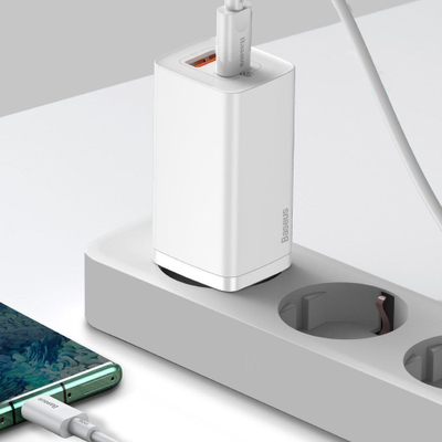 Adapter Baseus GaN2 Lite Fast PPS 65W USB, i bardhë
