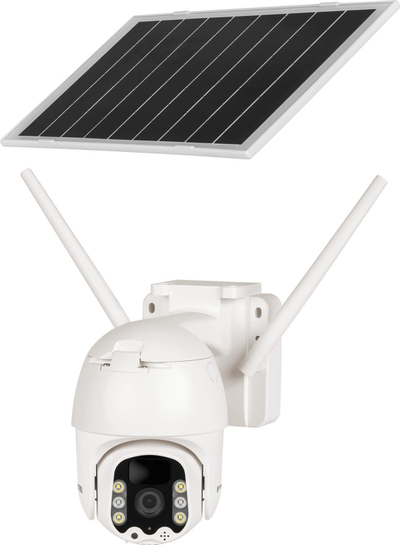 Kamerë sigurie 4G Kruger&amp;Matz Connect C100, floodlight, solare, e bardhë