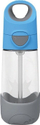 Shishe me pipëz B.Box Bottle with Straw, 450 ml, blu-gri