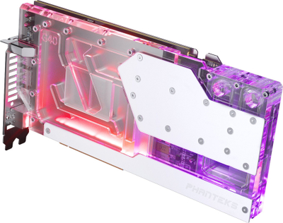 Bllok uji për GPU Phanteks Glacier G40, backplate, transparent me të bardha