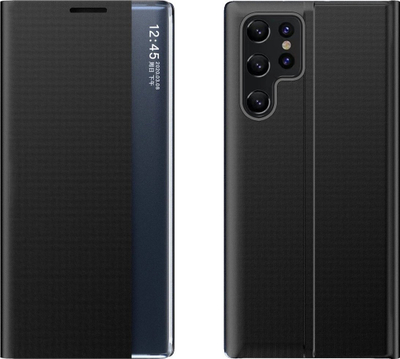 Kllëf me kapak për Samsung Galaxy S24 Ultra, me funksion qëndrimi, i zi