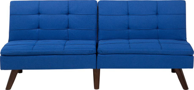 Divan krevati Beliani Ronne, 180 cm, poliestër, blu kobalt