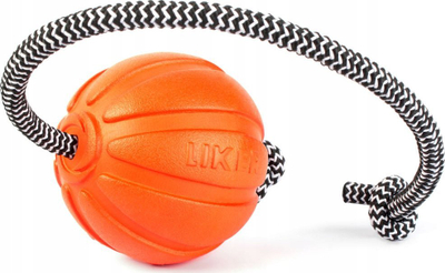 Lodër stërvitëse për qen Liker Cord, top me litar 5 cm, portokalli