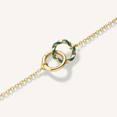 Byzylyk për femra Rosefield Emerald JBEDG-J715, i artë/ i gjelbër