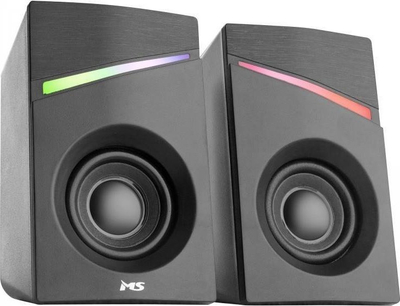 Altoparlantë kompjuteri MS Echo C300, 2.0, 6W, RGB LED, USB, të zinj