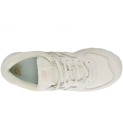 Патики New Balance 574 Triple Cream Leather за жени, кожа, крем