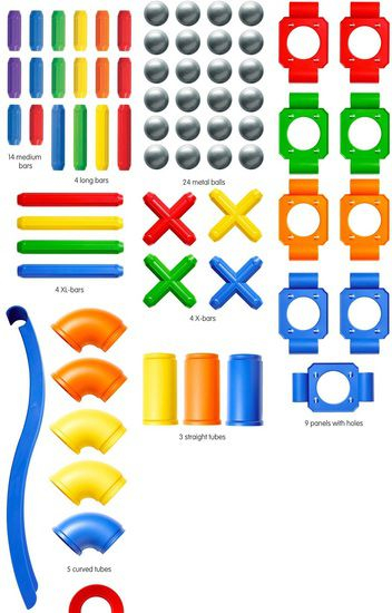 Set ndërtimi magnetik SmartMax Mega Ball Run, pistë për topa, 3+ vjeç, shumëngjyrësh