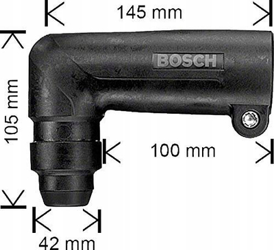 Kokë këndi Bosch SDS plus për stërvitje, aksesor për shpim në kënd, e zezë