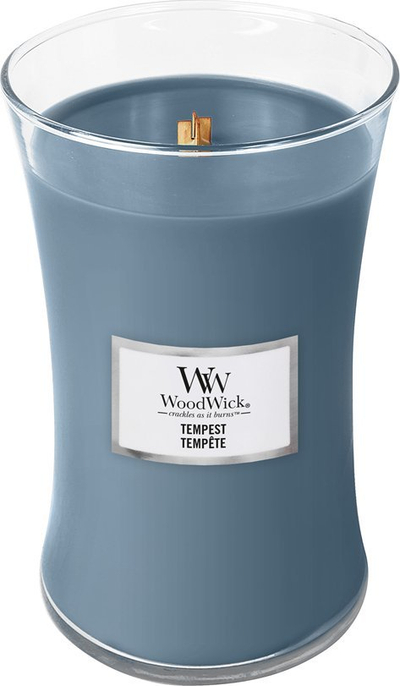 Qiri aromatik WoodWick Tempest, 609g, xham transparent