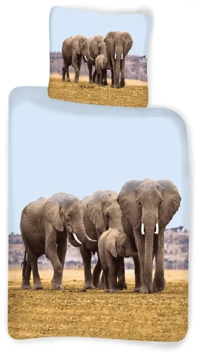 Set çarçafësh fëmijësh MCU, elefant, 140 x 200 cm, pambuk 100%