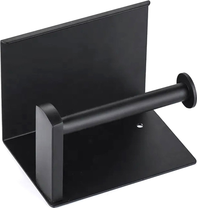 Mbajtëse letrash higjienike AG887, me raft sipër, çelik inox, e zezë