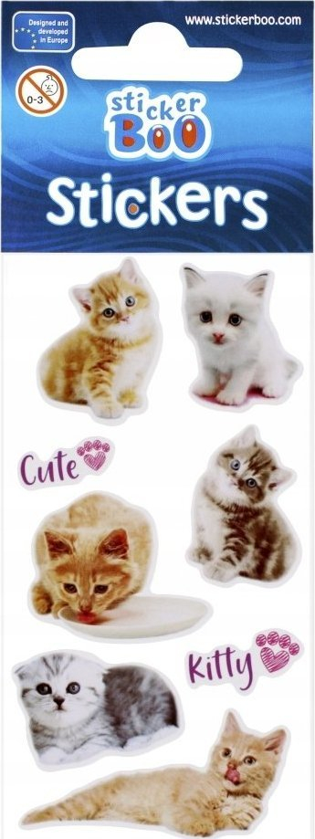 Ngjitëse STICKERBOO Cuties, qen e mace, 66x180 mm, shumëngjyrëshe