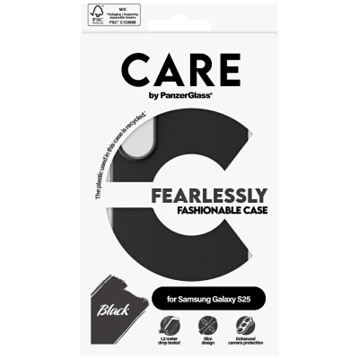 Kuti mbrojtëse PanzerGlass CARE Fashionable, për Samsung Galaxy S25, e zezë