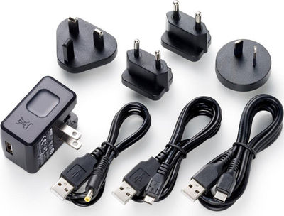 Adapter universal AC Tascam PS-P520U, dalje të ndërrueshme, kabllo mini USB dhe micro USB, i zi