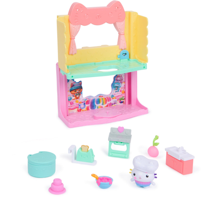 Set loje Spin Master Gabby's Dollhouse, Kuzhina e Cakey-t me figurinë, shumëngjyrësh