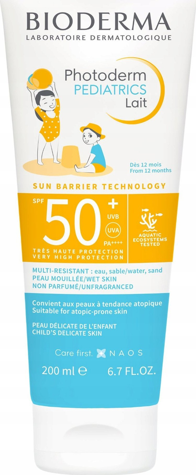 Krem dielli Bioderma Photoderm Pediatrics Lait, SPF 50+, 200ml, i bardhë