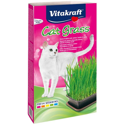 Bar ushqyes për mace Vitakraft Cat-Gras, përzierje farash, 120g, jeshil