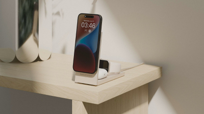 Karikues wireless Native Union Rise 3-in-1 Qi2, MagSafe, 15W, ngjyrë rëre
