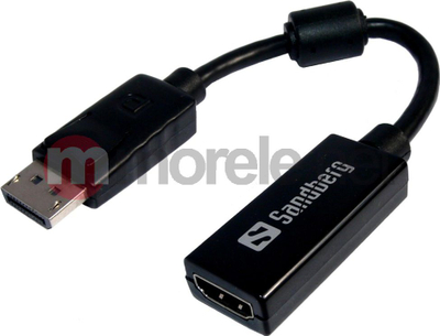 Adapter video Sandberg DisplayPort në HDMI, konvertues, i zi