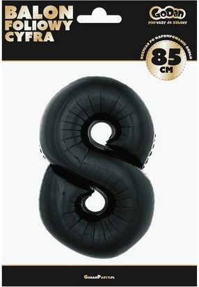 Balonë folie Godan Number 8, 92 cm, e zezë