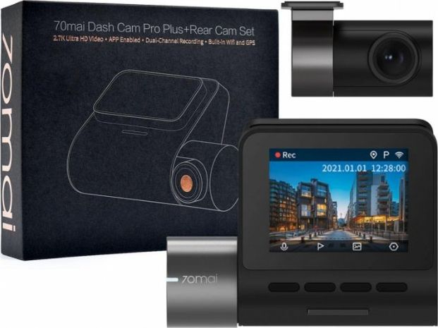 Kamerë sigurie për veturë 70mai Dash Cam Pro Plus A500S, 1944P, GPS dhe WiFi, night vision, e zezë