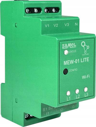 Monitor trefazor energjie Zamel MEW-01 Lite SUPLA, Wi-Fi, 3x100A, i bardhë