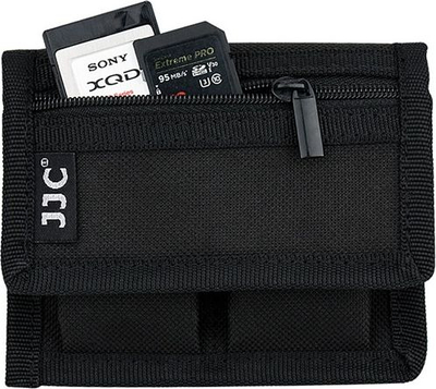 Etui për bateri edhe karta JJC BC P2, për 2 bateri të rikarikueshme, për DSLR, i zi