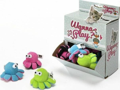 Lodër për mace EBI Toy Cat Octopuses, pelush oktapod i vogël 4.5 cm, me shumë ngjyra