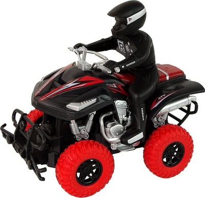 Lodër quad me telekomandë Leantoys ATV, shkalla 1:18, off road, e zezë e kuqe