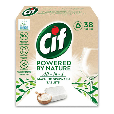 Tableta për enëlarëse Cif ECO All-in-1, 38 copë