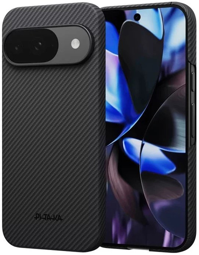 Futrollë PITAKA Ultra Slim për Google Pixel 10, fibra aramide, me magnet, e zezë gri