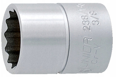 Капа сокет Униор 3/8", 12 точки, челик хром ванадиум