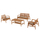 Set mobiljesh kopshti Dover HM9624, 4 pjesë, dru teak i ricikluar, jastëkë ngjyrë mocha