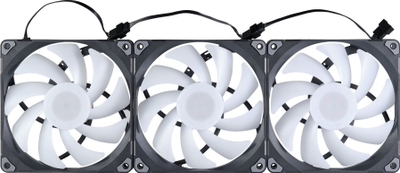 Ftohës kompjutri Phanteks M25 140 D RGB, 140mm, PWM, set me 3 copë, i zi