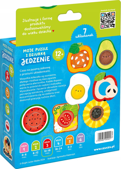 Puzzle CzuCzu My Puzzle With A Hole Food, lodër bashkimi për kalamaj, shumëngjyrëshe