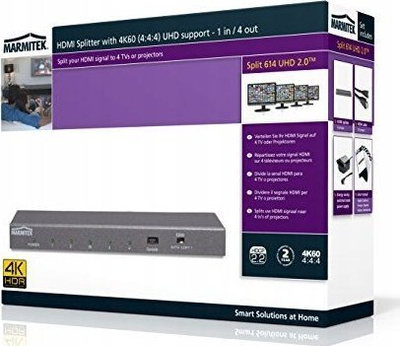 Сплитер HDMI Marmitek Split 614 UHD 2.0, 4 порти, 4K