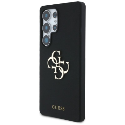 Mbrojtëse telefoni Guess Silicone 4G Big Logo, për Samsung Galaxy S25 Ultra, silikoni, e zezë