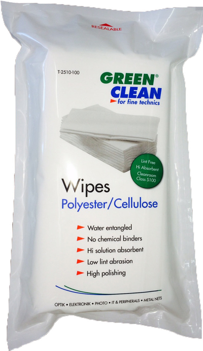 Peceta pastruese Green Clean T-2510-100, poliester celulozë, 100 copë, të bardha