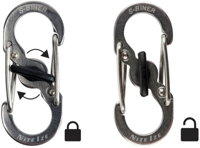 Varëse çelsash Nite Ize SlideLock KCK-11-R3, çelik inoksi, me 5 karabina MicroLock, ngjyrë argjendi