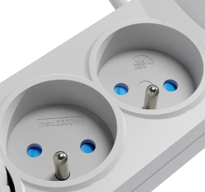 Shtepshtesë elektrike KEL AX5, 5 dalje, 2x USB, 3m, gri