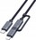 Kabllo karikimi Hoco U134 2n1, Type C në Type C edhe Lightning, 60W, 1.2m, blu