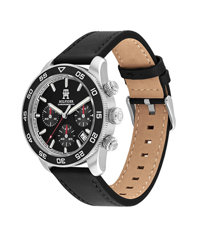 Orë dore për meshkuj Tommy Hilfiger TH85, e zezë