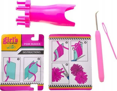 Set kreativ Girl's Creator Pom-Pom Scarf DIY, tezgjah edhe fije, shumëngjyrëshe