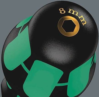 Çelës arrash Wera 391 Kraftform Plus, 6mm, bosht i lëvizshëm 167mm, jeshil