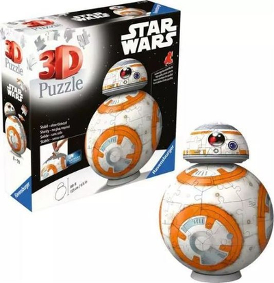 Puzzle 3D Ravensburger Puzzleball Star Wars BB 8, 99 pjesë, shumëngjyrësh