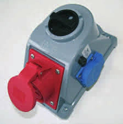Set instalimi Combo-Pol 960615511W, prizë industriale 16A 5p, IP44, gri e kuqe