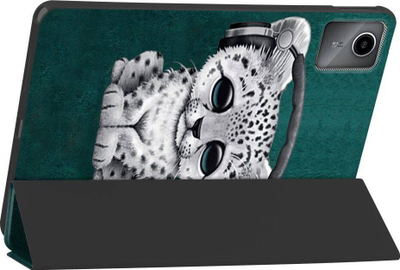 Këllëf tableti Tech-Protect Smartcase Lenovo Tab M11 11", me çuarje automatike, me figurë Sad Cat, jeshile
