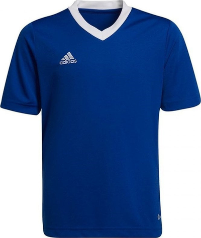 Bluzë sportive për kalamaj Adidas Entrada 22 Jsy Jr HG3948, poliester, teknologji AeroReady, blu